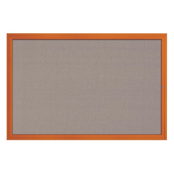 Slim Enclosed Corkboard, 24"x36", Satin Alum Frame/Forbo
